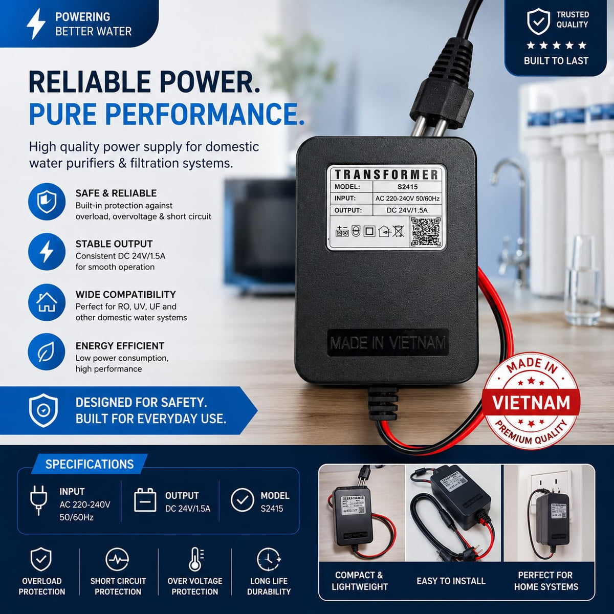 Power Supply for Ro Plant Imported Vietnam Domestic Ro Water Filter Power Adapter